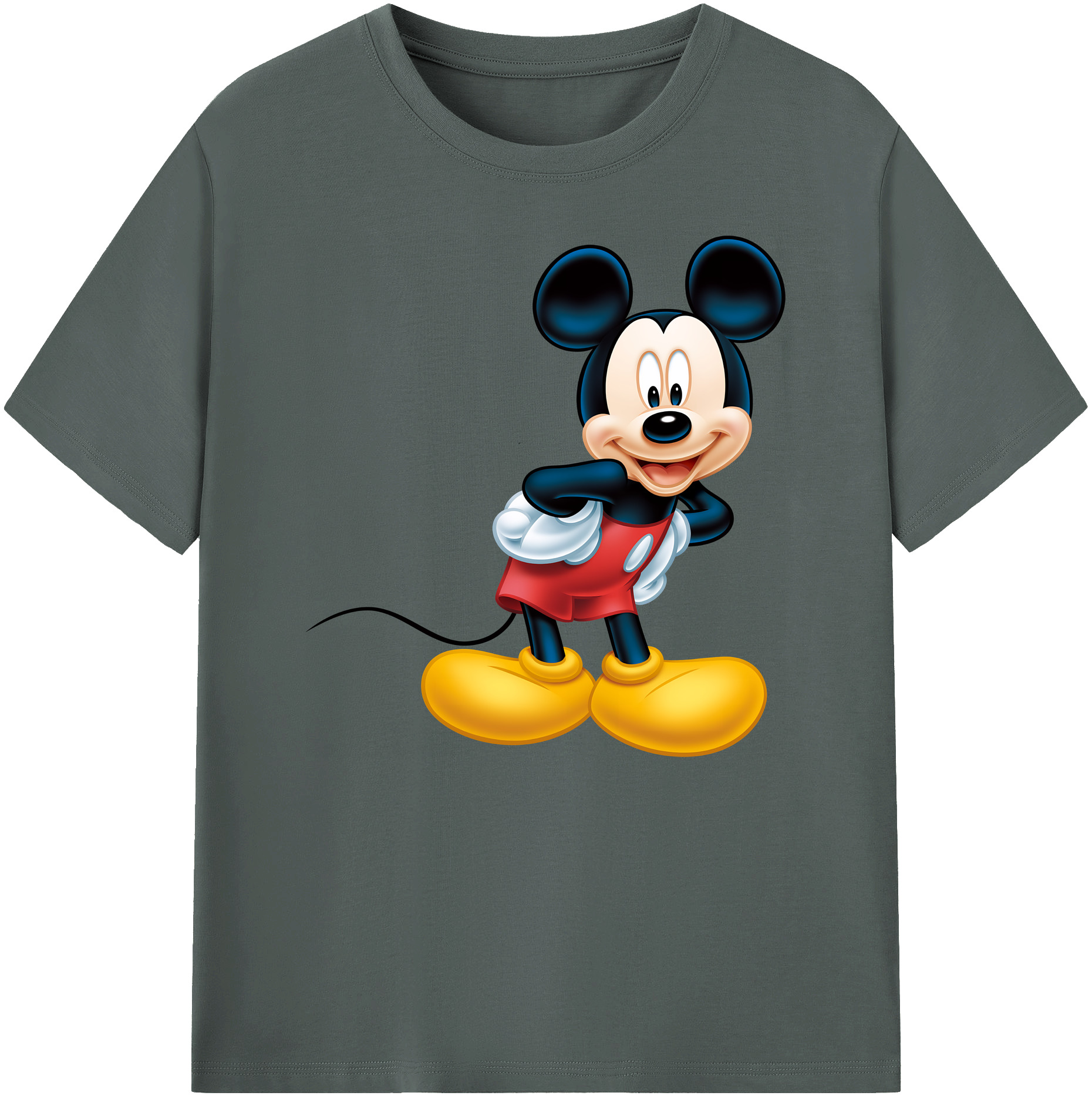 ミッキーマウス Mickey Mouse 綿100％ メンズ半袖Tシャツ｜肌触りやわらか＆通気性